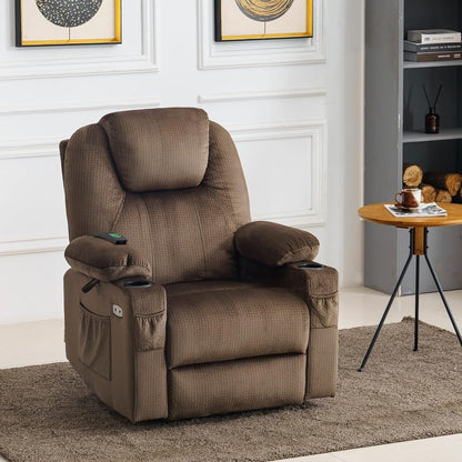 MCombo Electric Power Lift Recliner Chair Sofa with Massage and Heat, 3 Positions, USB Ports, Fabric 7040