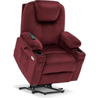 MCombo Electric Power Lift Recliner Chair Sofa with Massage and Heat, 3 Positions, USB Ports, Fabric 7040