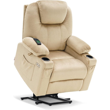 MCombo Electric Power Lift Recliner Chair Sofa with Massage and Heat, 3 Positions, USB Ports, Fabric 7040