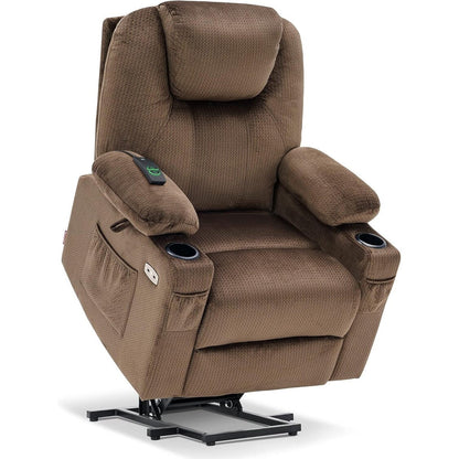 MCombo Electric Power Lift Recliner Chair Sofa with Massage and Heat, 3 Positions, USB Ports, Fabric 7040