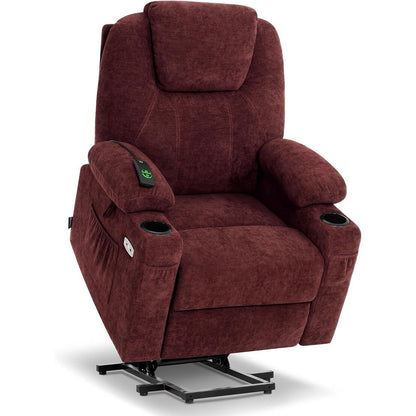 MCombo Electric Power Lift Recliner Chair Sofa with Massage and Heat, 3 Positions, USB Ports, Fabric 7040
