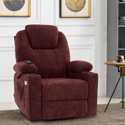 MCombo Electric Power Lift Recliner Chair Sofa with Massage and Heat, 3 Positions, USB Ports, Fabric 7040