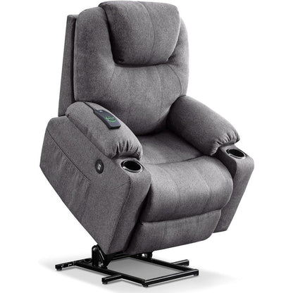 MCombo Electric Power Lift Recliner Chair Sofa with Massage and Heat, 3 Positions, USB Ports, Fabric 7040