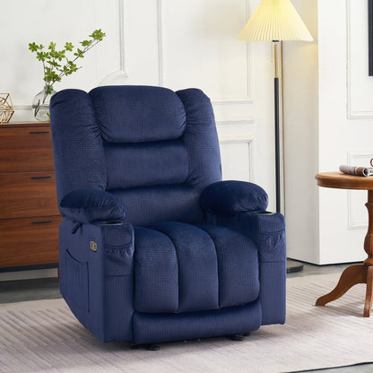MCombo Electric Power Recliner Chair with Heat and Massage, Fabric 6079/PR670