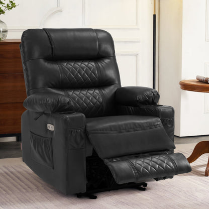 MCombo Electric Power Recliner Chair with Heat and Massage, Leather PR621