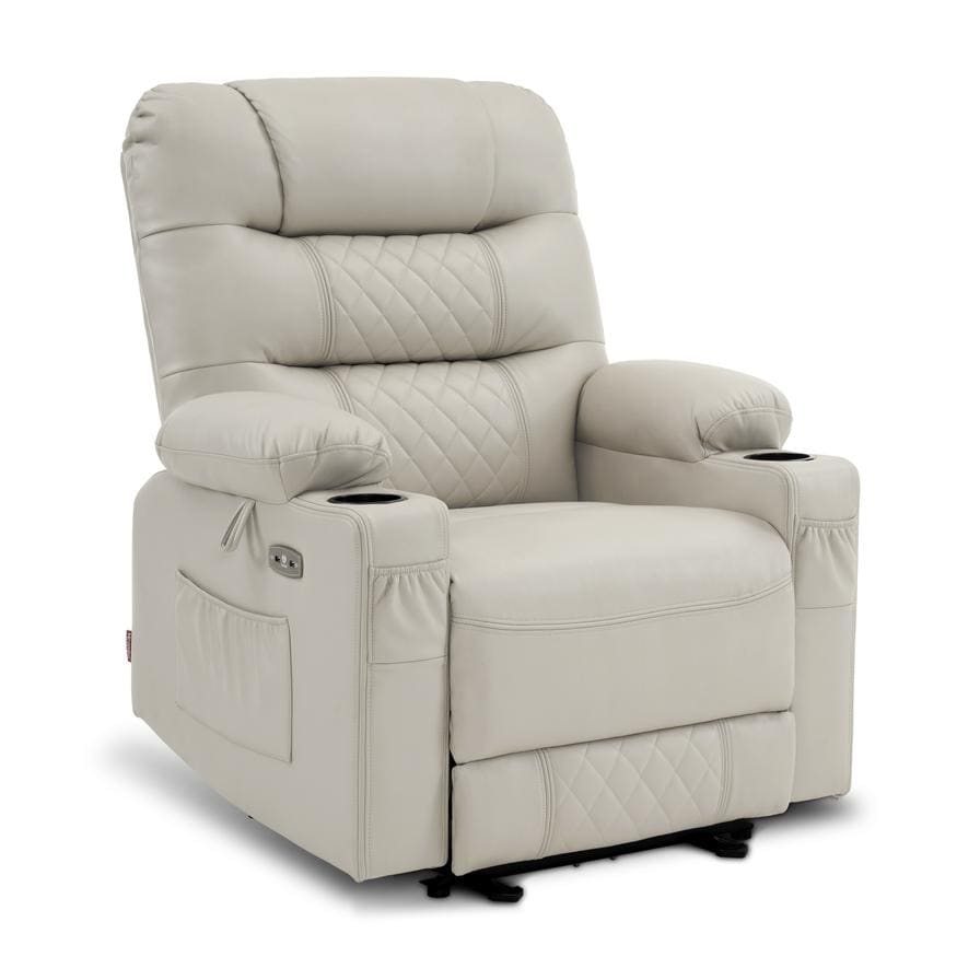 MCombo Electric Power Recliner Chair with Heat and Massage, Leather PR621