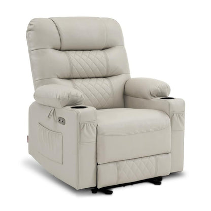MCombo Electric Power Recliner Chair with Heat and Massage, Leather PR621