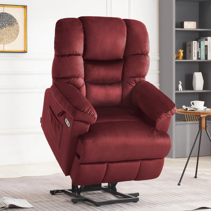 MCombo Infinite Position Lift Chair with Power Headrest for Elderly People, Dual Motor, Extended Footrest, Fabric (Medium)