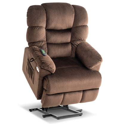 MCombo Infinite Position Lift Chair with Power Headrest for Elderly People, Dual Motor, Extended Footrest, Fabric (Medium)