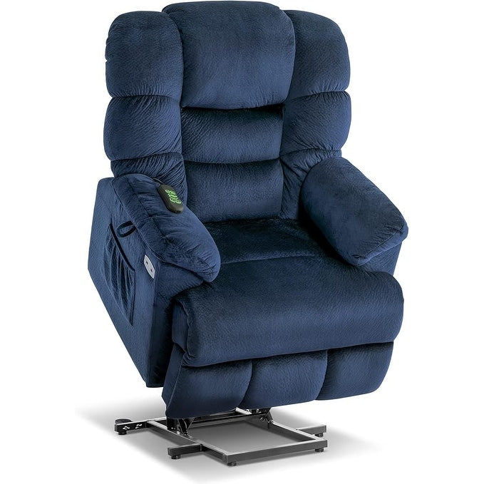 MCombo Infinite Position Lift Chair with Power Headrest for Elderly People, Dual Motor, Extended Footrest, Fabric (Medium)