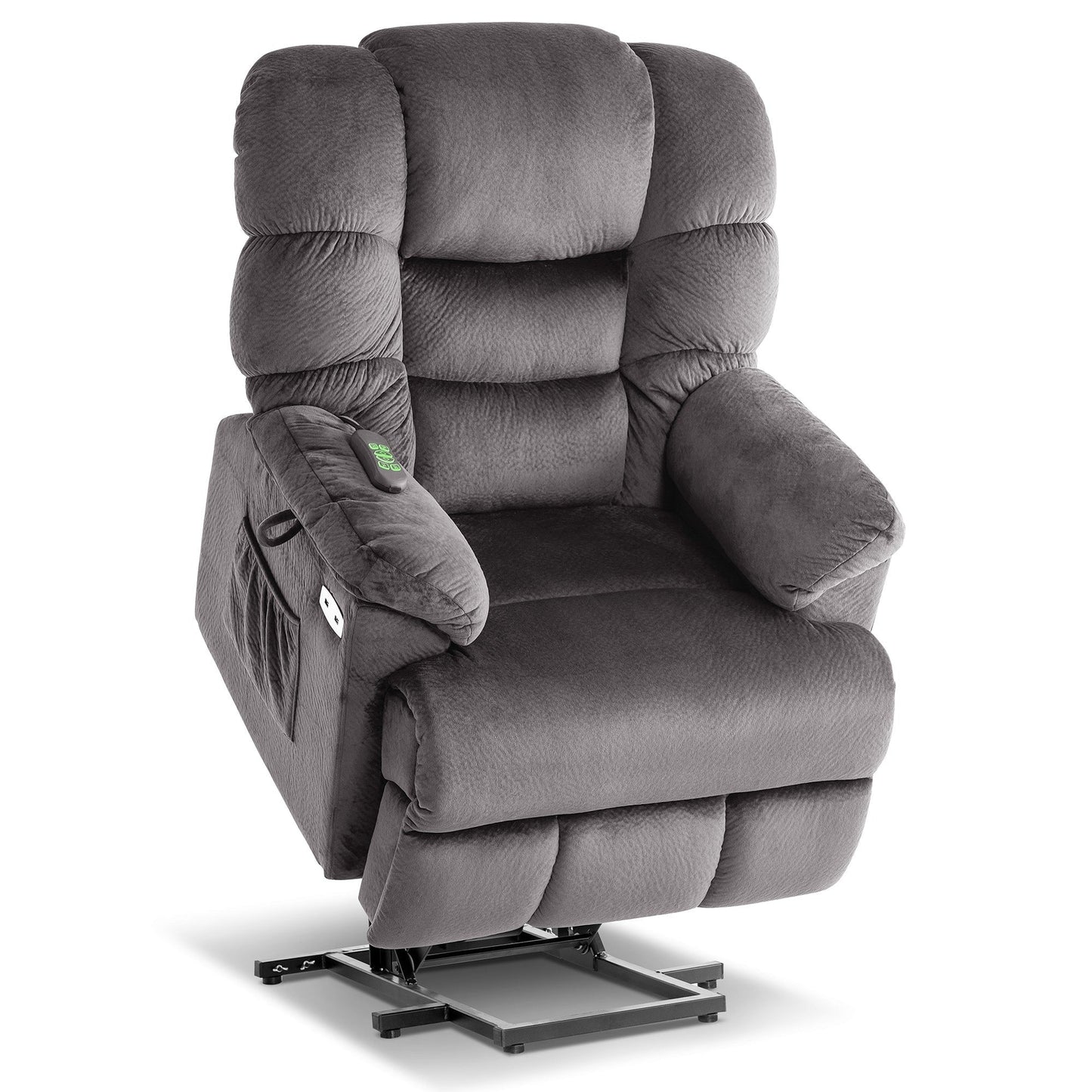 MCombo Infinite Position Lift Chair with Power Headrest for Elderly People, Dual Motor, Extended Footrest, Fabric (Medium)