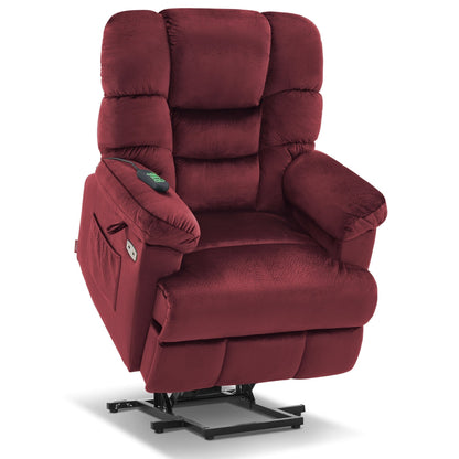 MCombo Infinite Position Lift Chair with Power Headrest for Elderly People, Dual Motor, Extended Footrest, Fabric (Medium)