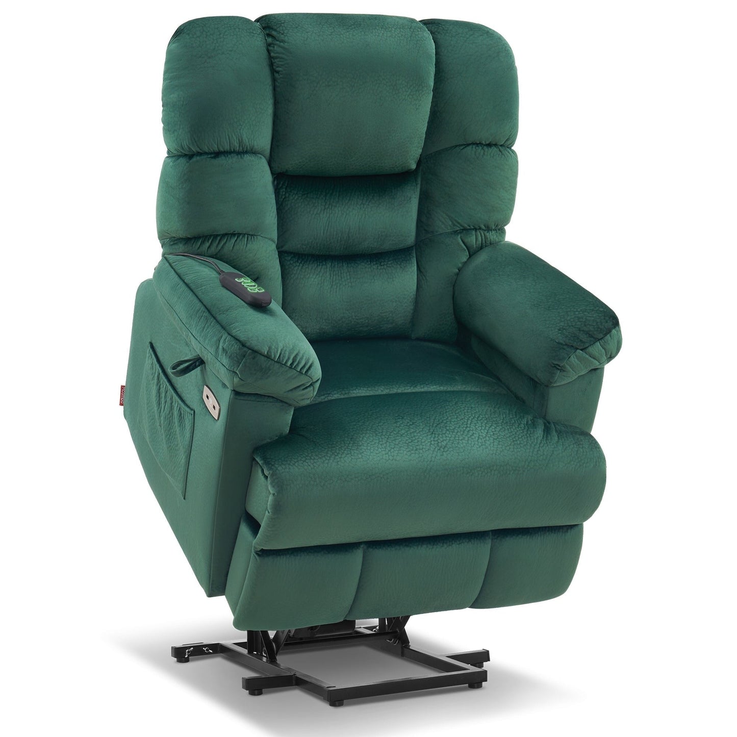 MCombo Infinite Position Lift Chair with Power Headrest for Elderly People, Dual Motor, Extended Footrest, Fabric (Medium)