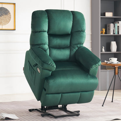 MCombo Infinite Position Lift Chair with Power Headrest for Elderly People, Dual Motor, Extended Footrest, Fabric (Medium)