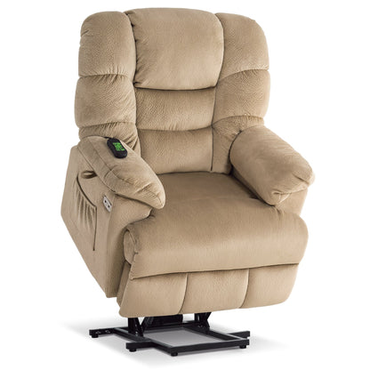 MCombo Infinite Position Lift Chair with Power Headrest for Elderly People, Dual Motor, Extended Footrest, Fabric (Medium)