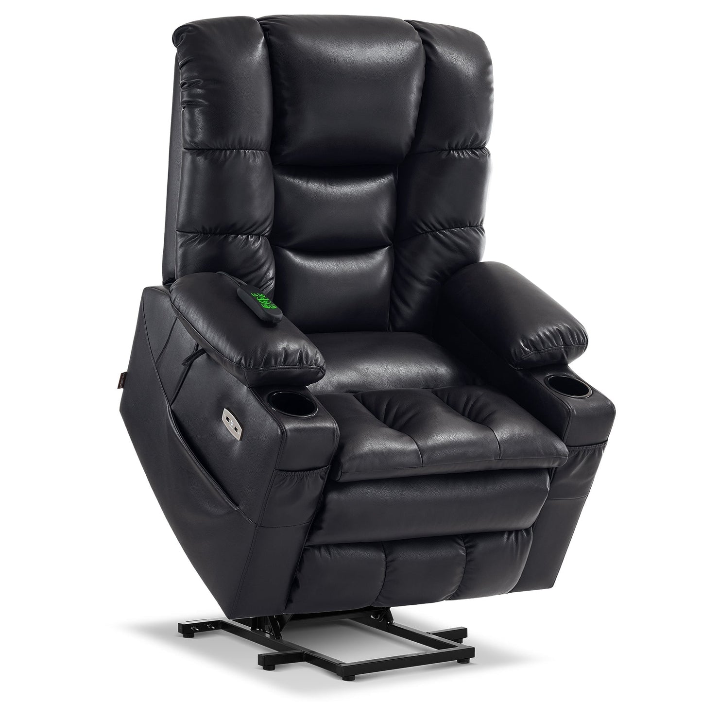 MCombo Large Dual Motor Power Lift Recliner Chair with Massage and Dual Heating for Elderly People, Faux Leather 7634