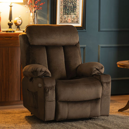 MCombo Large Power Lift Recliner with Extended Footrest for Big and Tall Elderly People, Hand Remote, Cup Holders, Fabric 7426