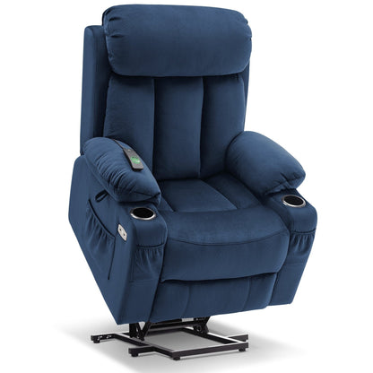 MCombo Large Power Lift Recliner with Extended Footrest for Big and Tall Elderly People, Hand Remote, Cup Holders, Fabric 7426