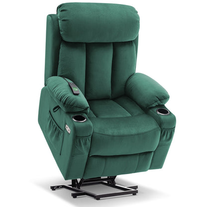 MCombo Large Power Lift Recliner with Extended Footrest for Big and Tall Elderly People, Hand Remote, Cup Holders, Fabric 7426