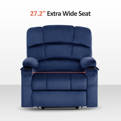 MCombo Lay Flat Dual Motor Power Lift Recliner with Massage and Heat for Elderly People, Infinite Position, Fabric R7677