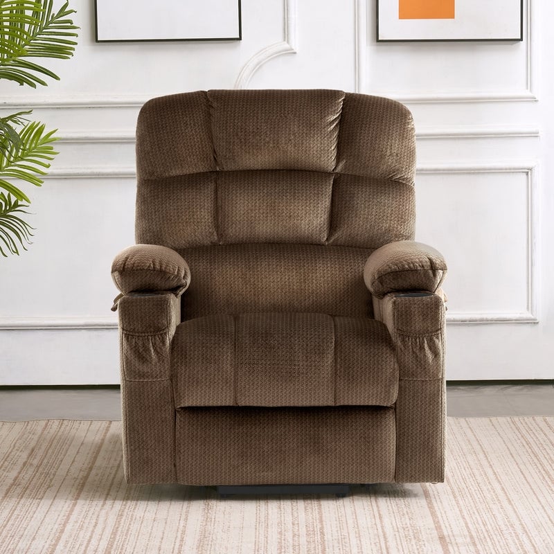 MCombo Dual Motor Power Lift Recliner Chair for Elderly, Massage and Heat, Fabric 7680