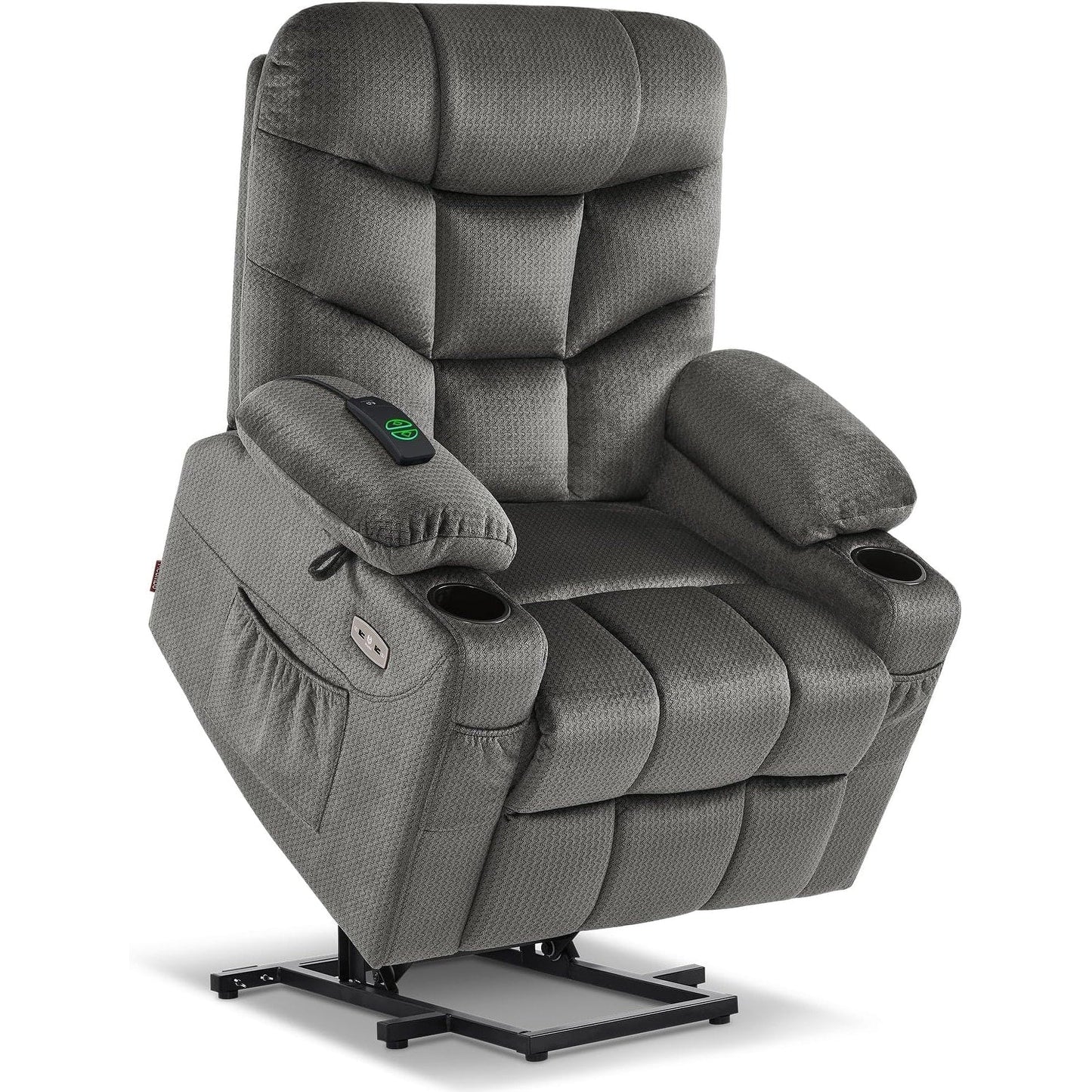 MCombo Power Lift Recliner Chair with Extended Footrest for Elderly Seniors, Fabric