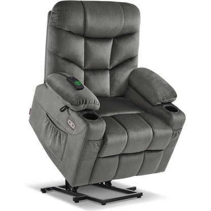 MCombo Power Lift Recliner Chair with Extended Footrest for Elderly Seniors, Fabric