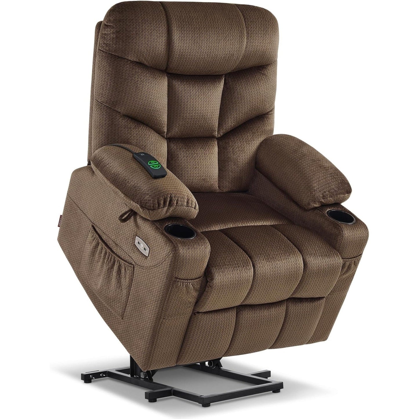 MCombo Power Lift Recliner Chair with Extended Footrest for Elderly Seniors, Fabric