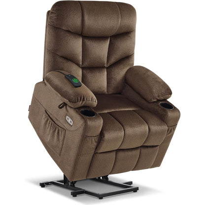 MCombo Power Lift Recliner Chair with Extended Footrest for Elderly Seniors, Fabric