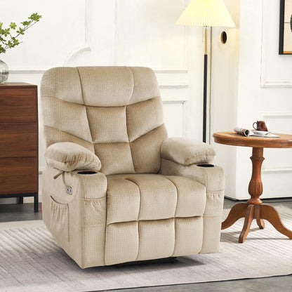 MCombo Power Lift Recliner Chair with Extended Footrest for Elderly Seniors, Fabric