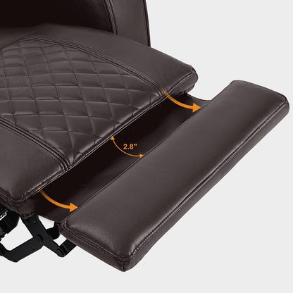 MCombo Power Reclining Loveseat Sofa with Adjustable Headrests, Home Theater Seating with Armrest Storage, Faux Leather HTS470