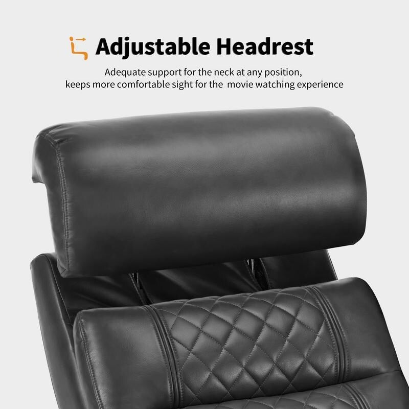 MCombo Power Reclining Loveseat Sofa with Adjustable Headrests, Home Theater Seating with Armrest Storage, Faux Leather HTS470