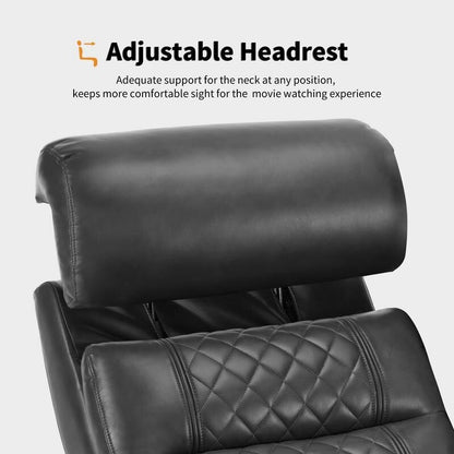 MCombo Power Reclining Loveseat Sofa with Adjustable Headrests, Home Theater Seating with Armrest Storage, Faux Leather HTS470