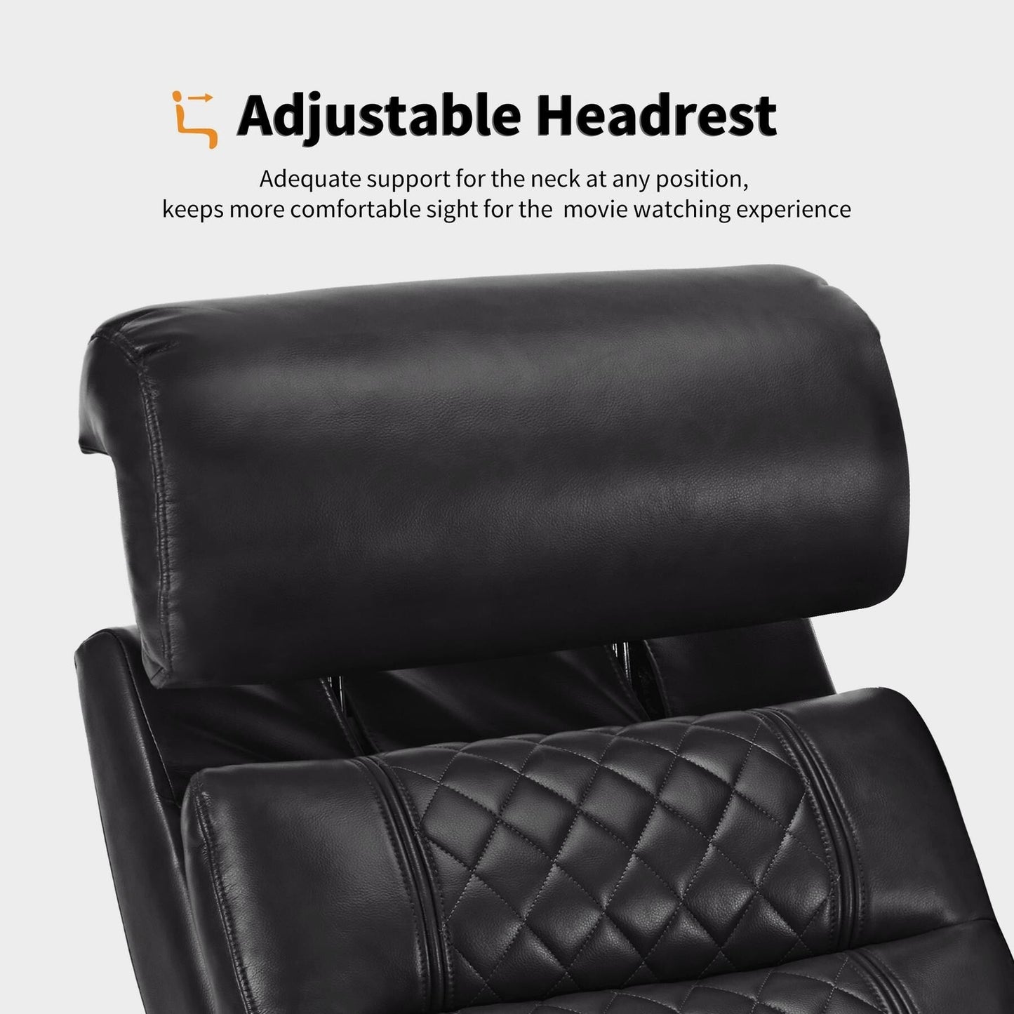 MCombo Power Reclining Loveseat Sofa with Adjustable Headrests, Home Theater Seating with Armrest Storage, Faux Leather HTS470