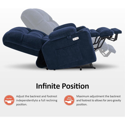 MCombo Dual Motor Power Lift Recliner Chair with Massage and Heat, Infinite Position, Fabric R7894 (Small-Wide)