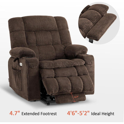 MCombo Dual Motor Power Lift Recliner Chair with Massage and Heat, Infinite Position, Fabric R7894 (Small-Wide)