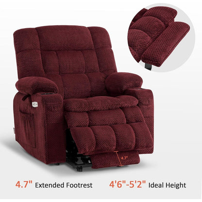 MCombo Dual Motor Power Lift Recliner Chair with Massage and Heat, Infinite Position, Fabric R7894 (Small-Wide)