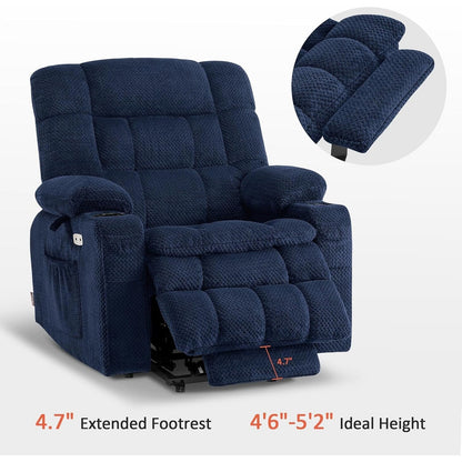 MCombo Dual Motor Power Lift Recliner Chair with Massage and Heat, Infinite Position, Fabric R7894 (Small-Wide)