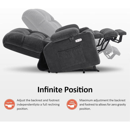 MCombo Dual Motor Power Lift Recliner Chair with Massage and Heat, Infinite Position, Fabric R7894 (Small-Wide)