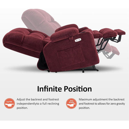 MCombo Dual Motor Power Lift Recliner Chair with Massage and Heat, Infinite Position, Fabric R7894 (Small-Wide)