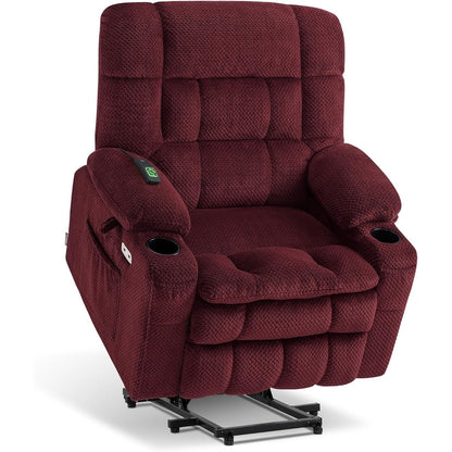 MCombo Dual Motor Power Lift Recliner Chair with Massage and Heat, Infinite Position, Fabric R7894 (Small-Wide)