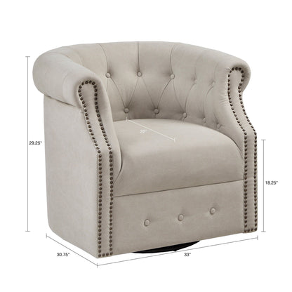 Madison Park Admiral Beige 360 degree Swivel Chair