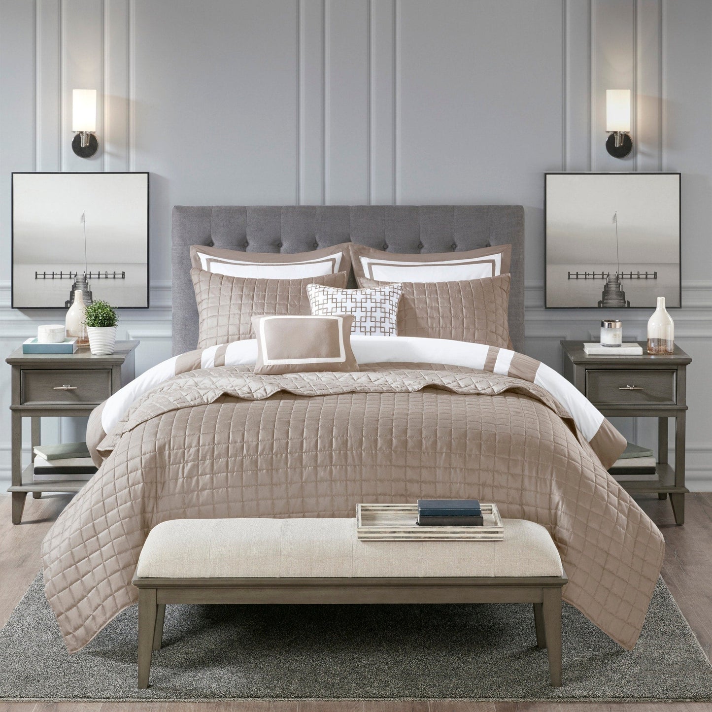 Madison Park Lexington 8 Piece Comforter and Quilt Set Collection