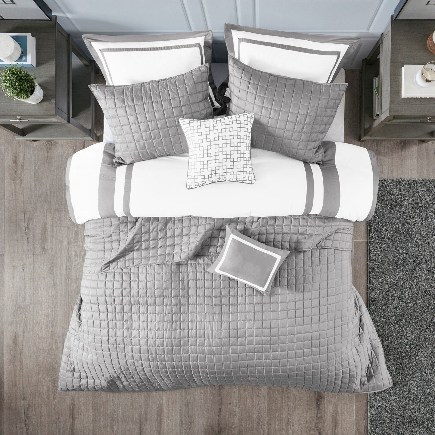 Madison Park Lexington 8 Piece Comforter and Quilt Set Collection