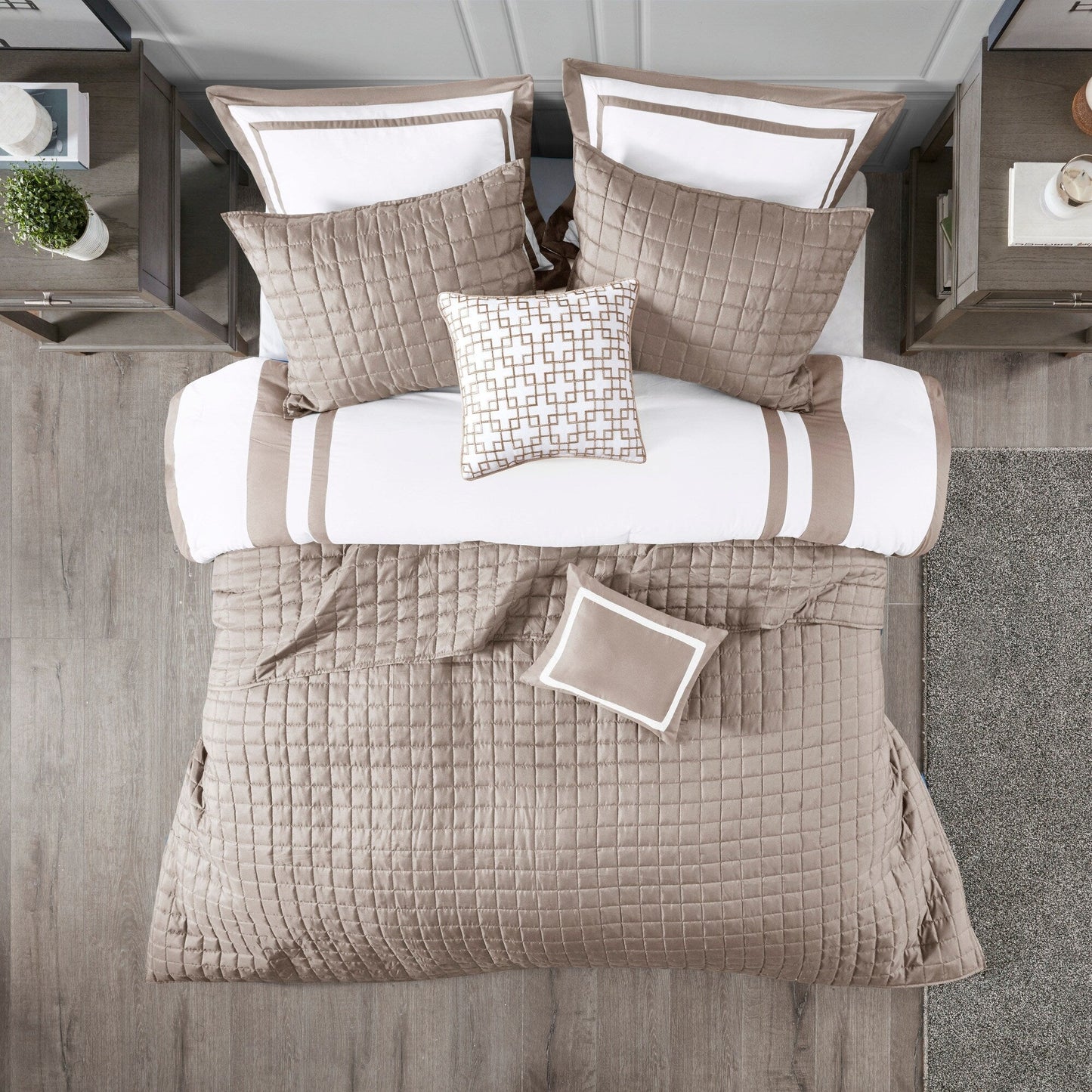 Madison Park Lexington 8 Piece Comforter and Quilt Set Collection