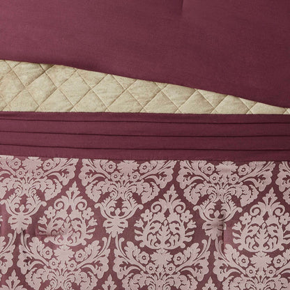 Madison Park Lily 6 Piece Jacquard Comforter Set with Throw Pillows