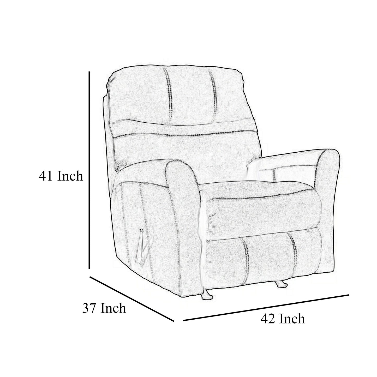 Maine Manual Rocker Recliner Chair, Walnut Brown Polyester Nylon