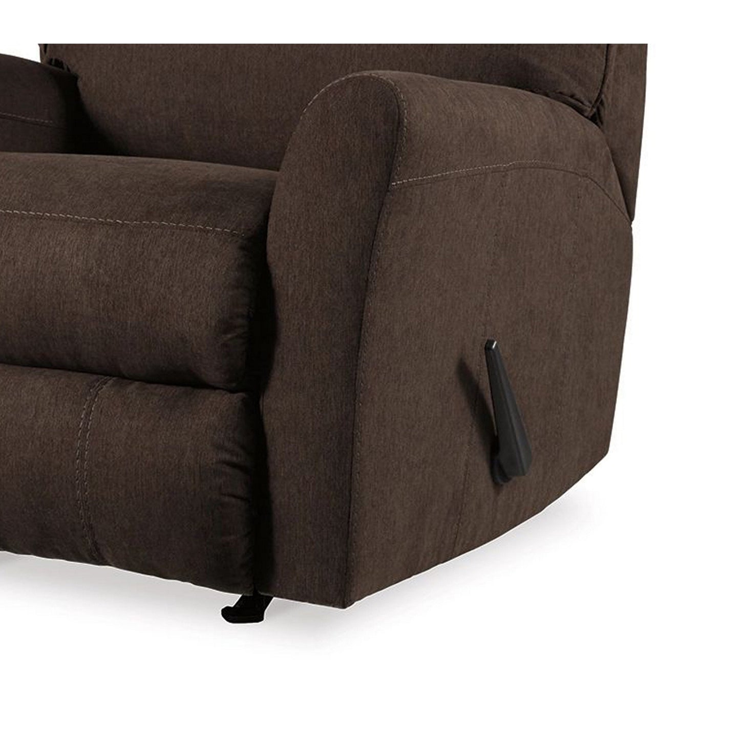 Maine Manual Rocker Recliner Chair, Walnut Brown Polyester Nylon