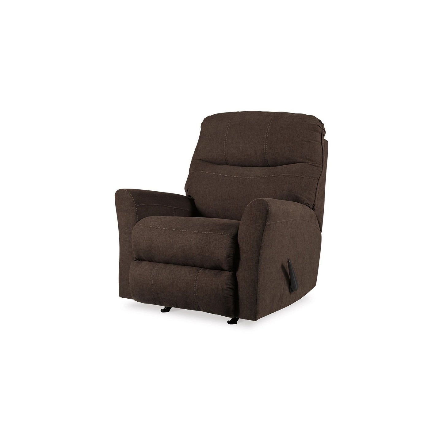 Maine Manual Rocker Recliner Chair, Walnut Brown Polyester Nylon