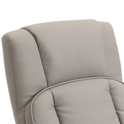 Manual PU Leather Swivel Recliner Chair Adjustable Accent Chair TV Chair Reading Recliner with Ottoman